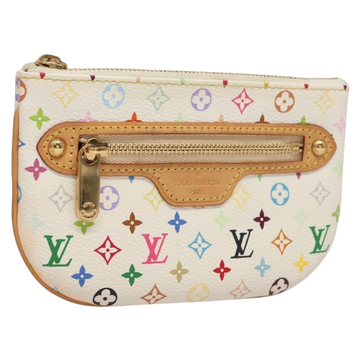 Louis Vuitton Multicolor Pochette Mira MM White Pouch M60096 Authentic LV