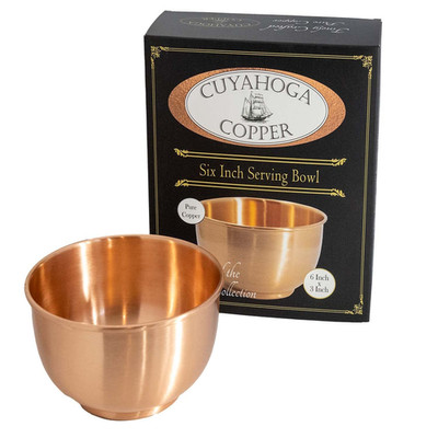 Cuyahoga Copper Medium 6 Inch Pure Copper Bowl - Flat Bottom Bowl Perfect For
