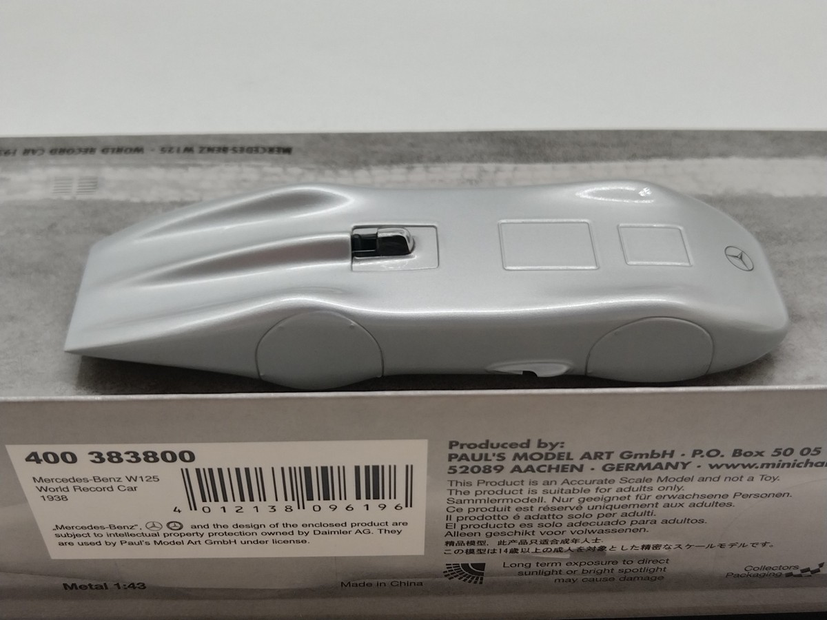 Minichamps 1/43 Mercedes Benz W125 World Record Car 1938