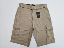 BLU ROCK NEW YORK 10" INSEAM CARGO POCKET W/BELT INCLUDED SHORTS MEN 36 - KHAKI