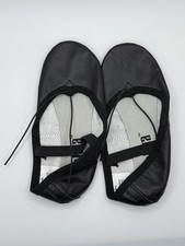 Child Ballet Shoes New Balera Black Leather Beginner Dance Full Sole Size 13CM