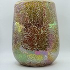 YANKEE CANDLE 20oz Jar Holder Glass Mosaic Gold Large Iridescence RARE NEW