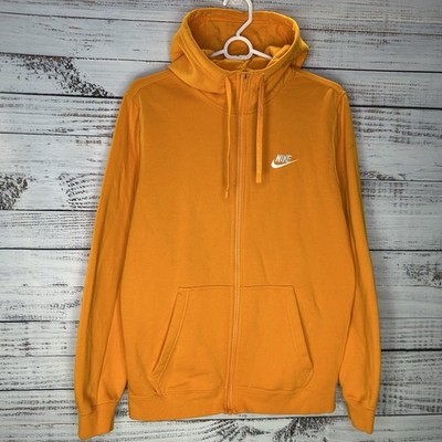 Nike Sportswear Club Fleece Full-Zip Hoodie Sweatshirt Orange (804389-833) Small