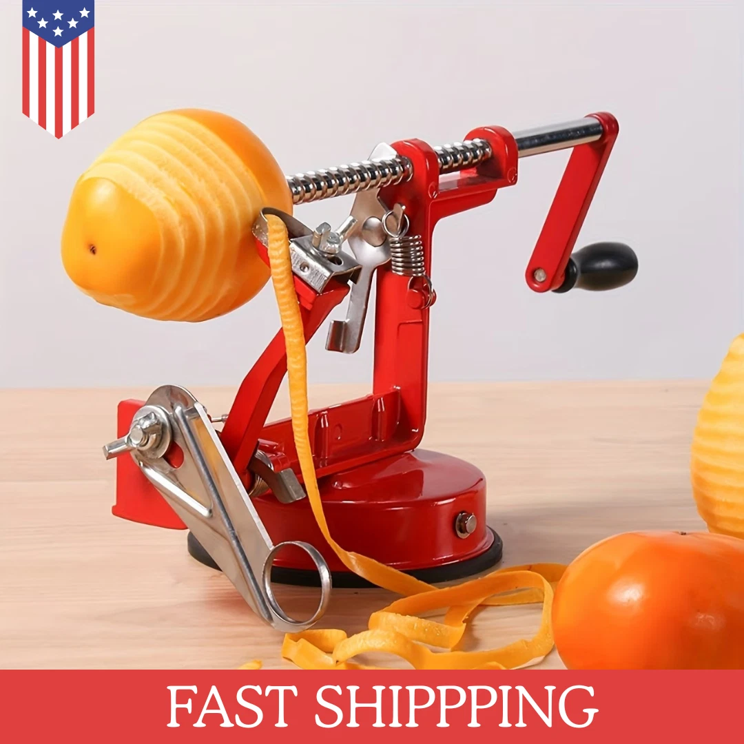 3 in 1 Heavy Duty Fruit Peeler Apple Peeler Corer Slicer Potato w/ Suction Base