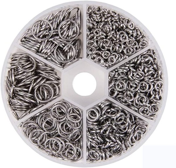 Offene Binderinge,1600 StüCk Silber Biegeringe Offene Spaltringe, Jump Ringe-image