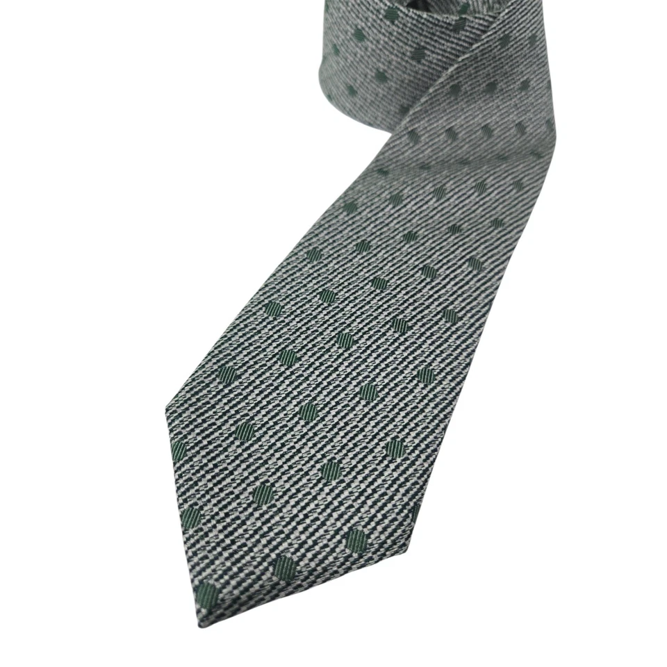 Corbata EGARA 100 % seda verde punto para hombre formal negocios informal Foto 2 de 4