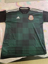 adidas Mexico Soccer Jersey Green/Black Striped Men’s Size M Climacool Parley