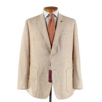 Ravazzolo NWT Cashmere/Silk Sport Coat Size 54R (44R US) In Tan w Orange Flecks