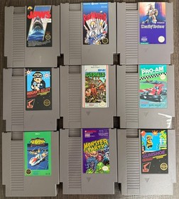 NES Game Lot (18) Authentic & Tested &ndash; Mario Bros, RoboCop, Jaws, Guerrilla War