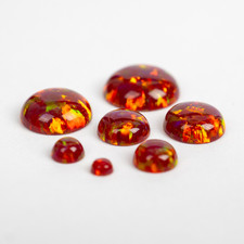 Crimson Fire Astral Opal Round Cabochon