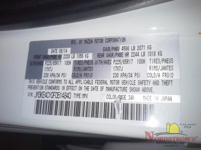 2015 Mazda CX-5 Sunvisor RH Passenger Right Gray | eBay