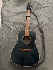 Acoustic Guitar Wahsburn D11TBL Transparent Blue