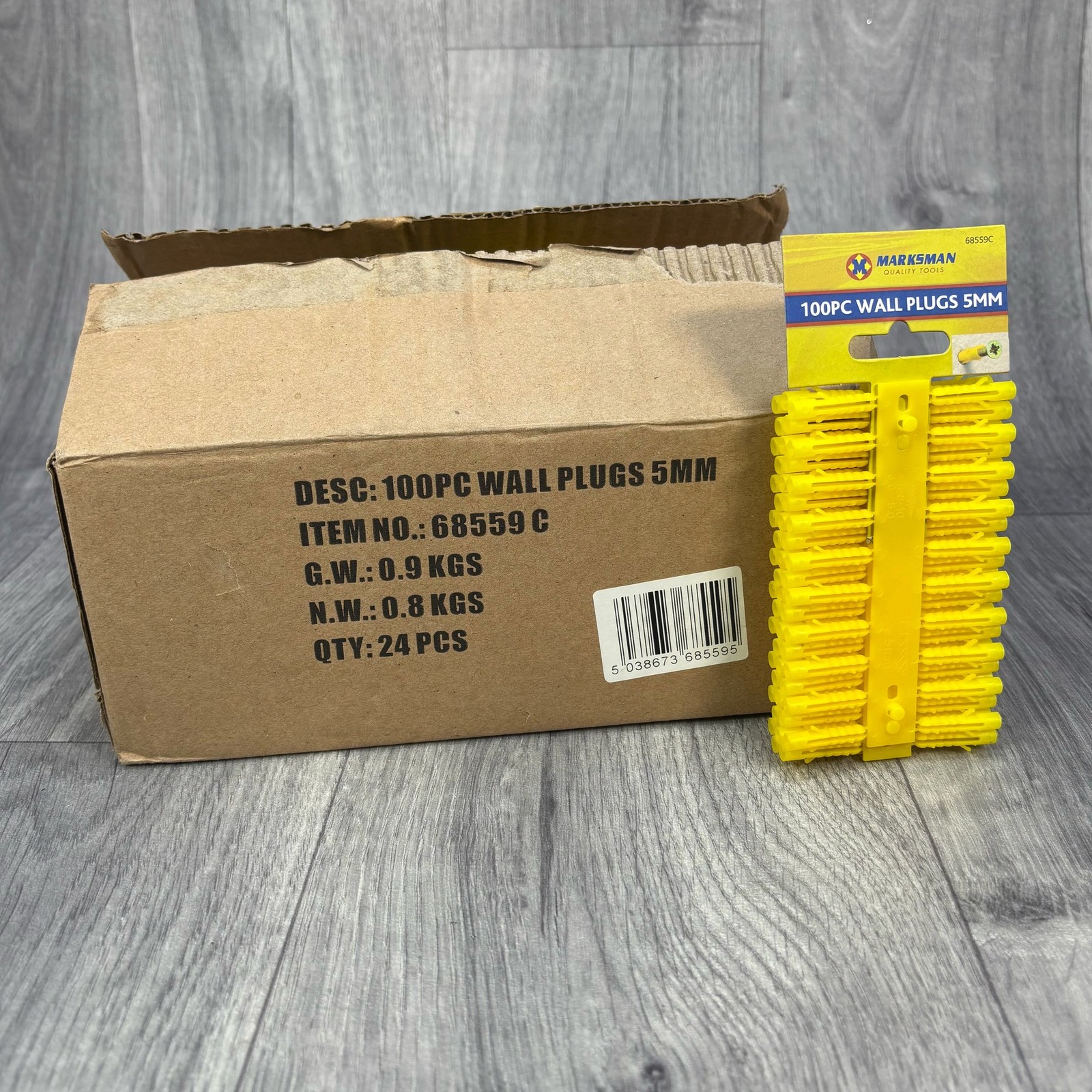 Marksman 100PC Wall Plugs 5mm Plastic Heavy-duty Anchor Joblot Wholesale x24