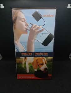 Asobu Travel Dog Bowl Water Bottle Lite Removable Silicone Bowl Tritan 50 Oz NIB