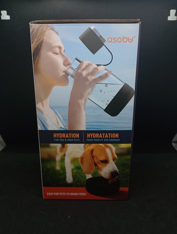 Asobu Travel Dog Bowl Water Bottle Lite Removable Silicone Bowl Tritan 50 Oz NIB