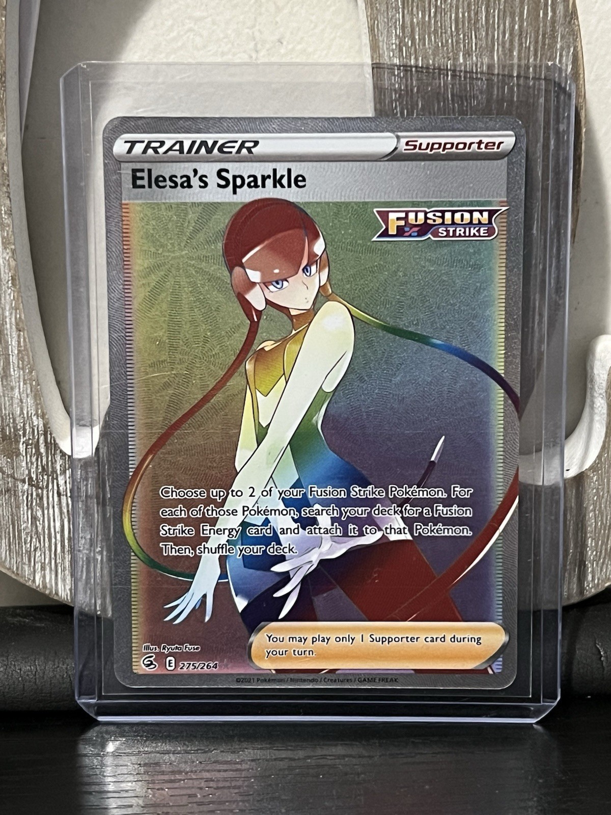 Pokémon TCG Elesa’s Sparkle 275/264 Secret Rare Rainbow Fusion Strike