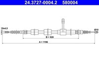 1 X Seilzug Feststellbremse ATE 24.3727-0004.2 FüR Alfa Romeo