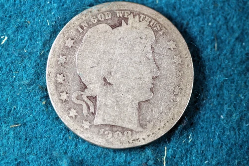 ESTATE FIND 1908 S Barber Quarter!! #F4382