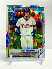 2021 Bowman Chrome 1st Atomic Refractor Nick Maton Philadelphia Phillies No.5