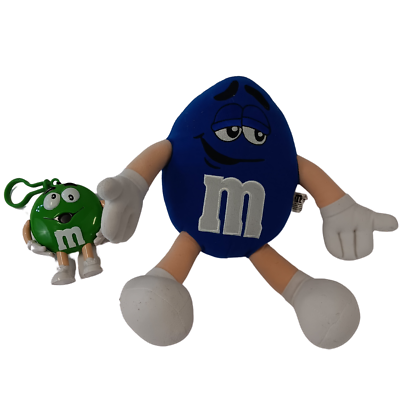M&M's Blue Plush Toy and Green Keychain Set – Candy Character
