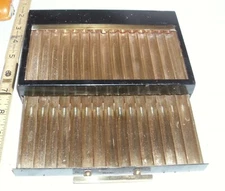 PARK SHERMAN BLACK & GOLD SLIDE OUT CIGARETTE CASE HOLDER ART DECO 1930s