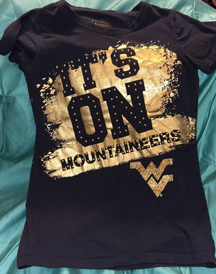 Women's  West Virginia Mountaineers Rhinestone T Shirt  It s On   Juniors Small