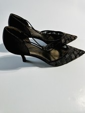 A. Marinelli Evening Heels Mesh Satin Crystal Pump Stilettos Heels Size 8,5 New