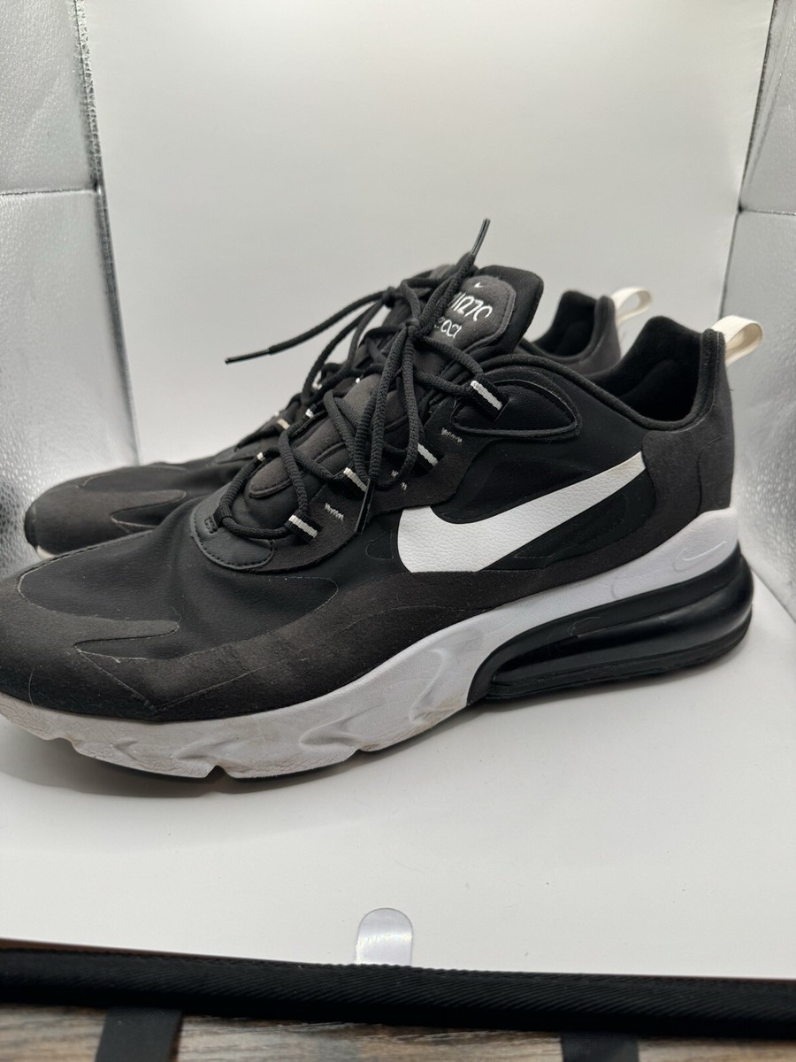 Size 14 - Nike Air Max 270 React Black White for sale online