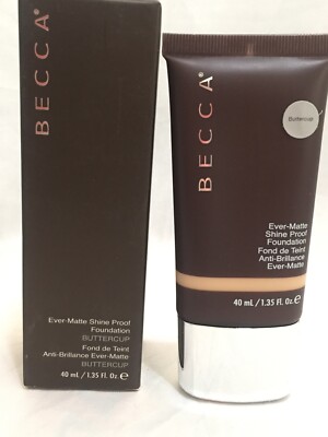 BECCA EVER MATTE SKIN SHINE PROOF FOUNDATION BUTTERCUP FULL SIZE 1.35 oz / 40ml