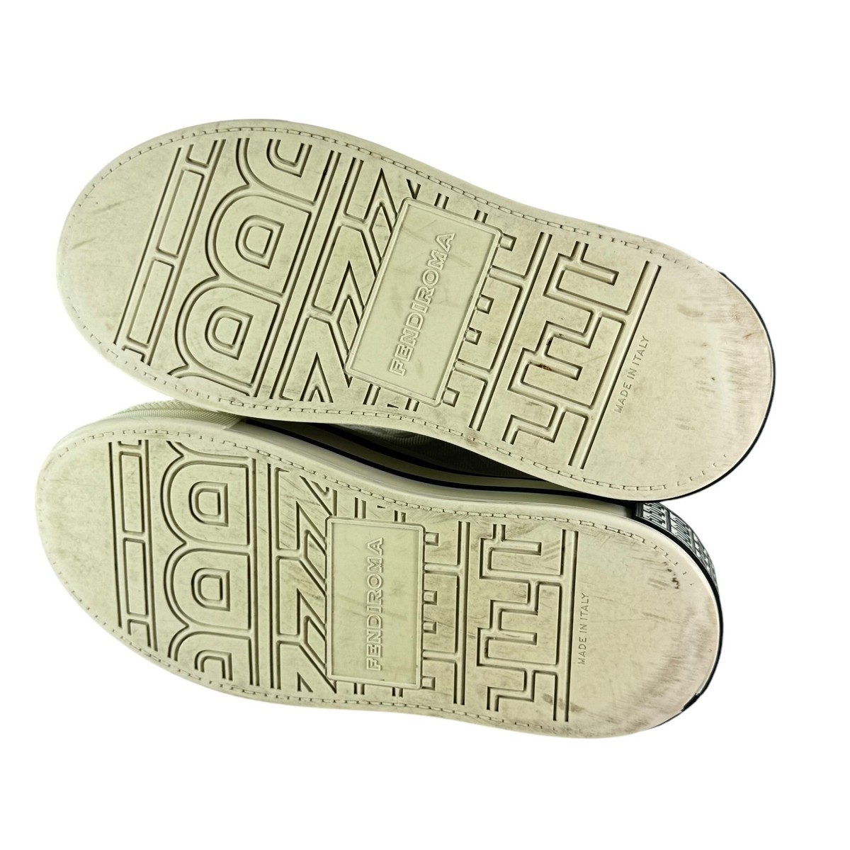 FENDI By MARC JACOBS White Canvas Domino Jacquard Logo Chalk FENDI By MARC JACOBS White Canvas Domino Jacquard Logo Chalk