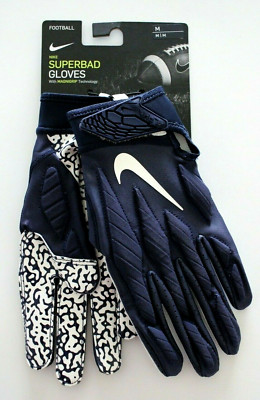 Nike NFL Superbad 5.0 Football Gloves Men's Medium College Navy