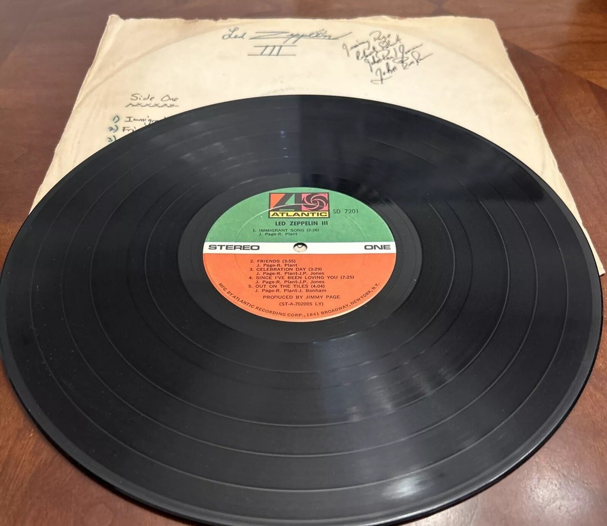 led zeppelin iii vinyl lp 1970 Rare Record ST-A-702005-1E No Cover