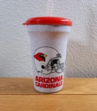 ARIZONA CARDINALS 1995 Vintage 14 oz Betras Brand Plastic Cup with Lid & Straw