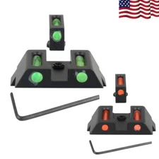 Fiber Optic Front & Rear Sight For Glock 17 17L 19 22 23 24 26 27 33 35 34 38 39