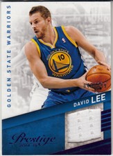 2014-15 Prestige David Lee Golden State Warriors Game Worn Material 043/199