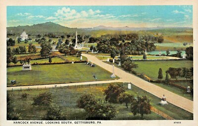 Gettysburg Pa~Hancock Avenue Nach Süden~Zivilkrieg Postkarte