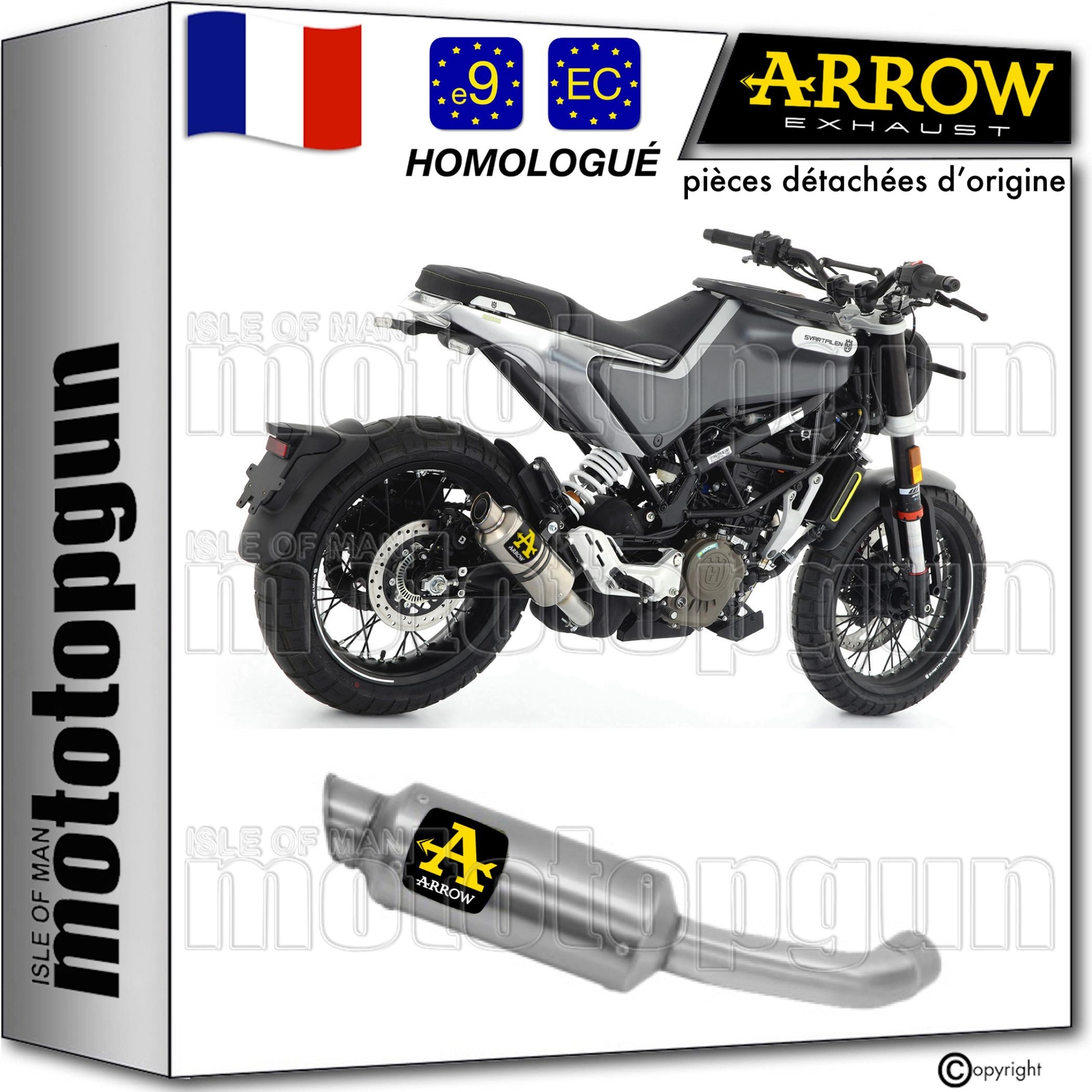 Silencieux Arrow GP2 pour Husqvarna Vitpilen 125 2022 en acier nichrom robuste