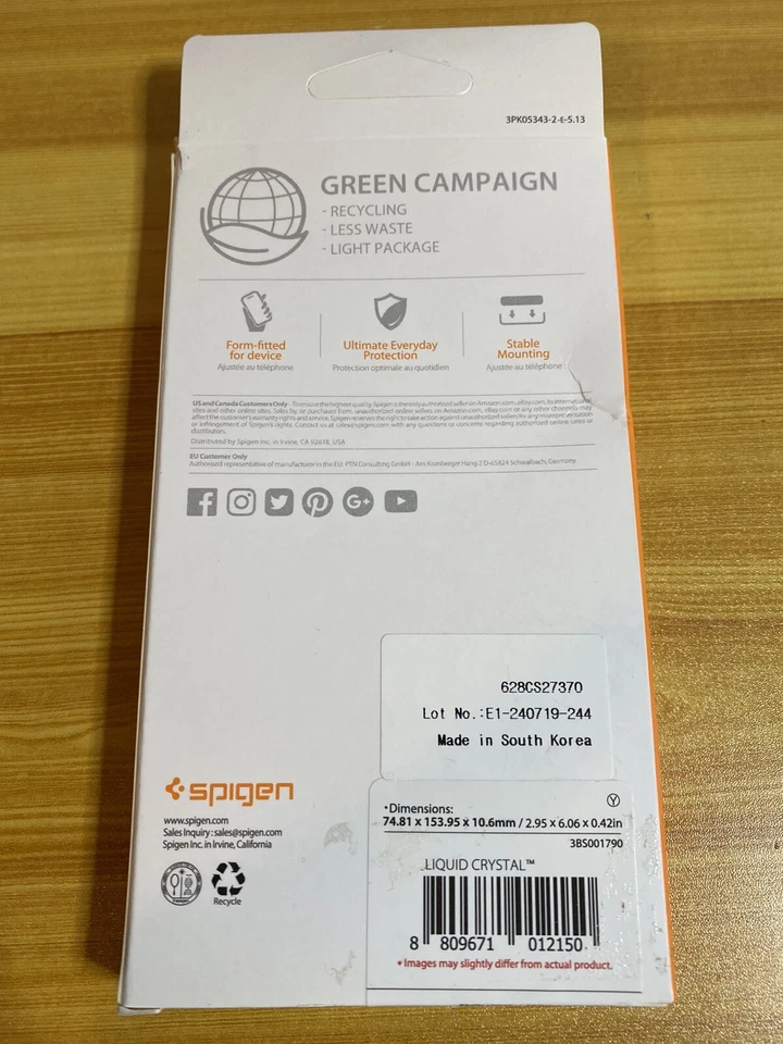 Galaxy Note 10 Case, Spigen Liquid Crystal Cover - Crystal Clear 628CS27370 - Image 2 of 3