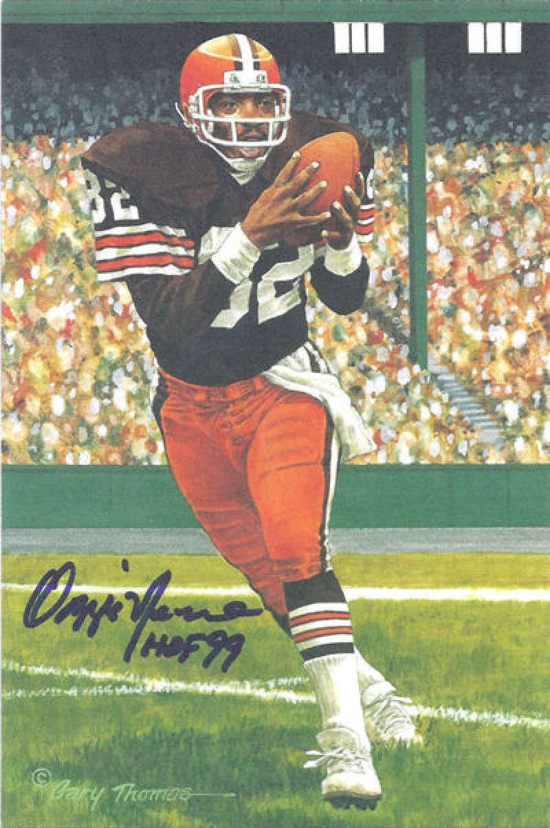 Ozzie Newsome Autographed Signed Cleveland Browns Goal Line Blue Hof 99 12570 