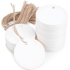 120 Pcs Round Paper Gift Tags with String for DIY Crafts Projects Wedding Favor
