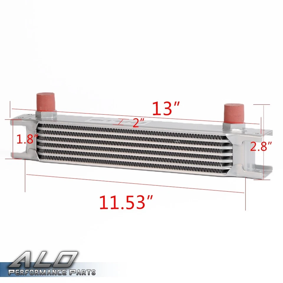 Nuevo enfriador de aceite universal de motor de transmisión de aluminio AN10 7 filas plateado Foto 2 de 4