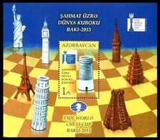 Azerbaijan 2015 Chess Cup Baku Indian Theme  Temple Big Ben Pisa Tower Miniature