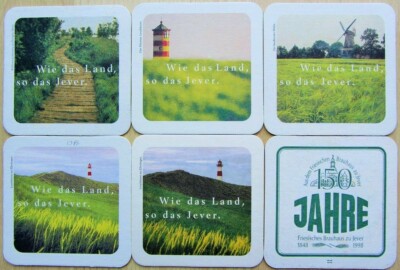 Bierdeckel Serie Jever - Wie das Land, so das Jever. von 1998 - 5 verschiedene