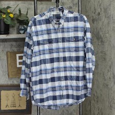 roper Mens Button Up Long Sleeve Cotton Shirt 1672307d959845 Blue Plaid XL
