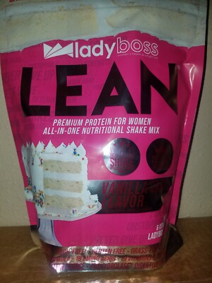 LADY BOSS LEAN PROTEIN SHAKE POWDER, VANILLA CAKE FLAVOR.