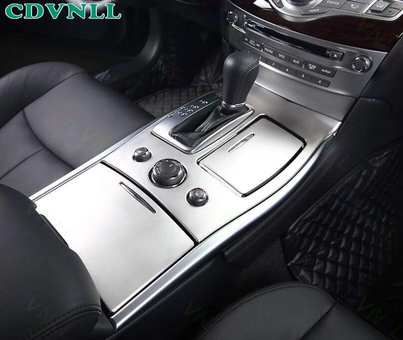 Para Infiniti Q70 2014-2019 aceros plateados consola central taza de agua marco moldura Foto 4 de 4