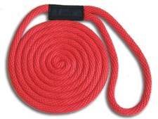 Solid Braid Nylon Dock Line - 1/2" x 25' - Floats! Fade Proof - USA Made - RED