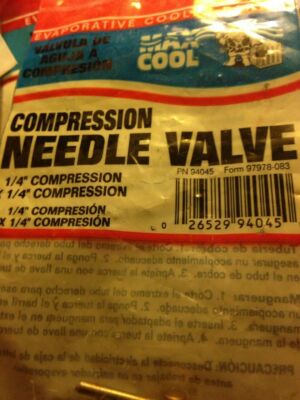 Dial 94045 Straight Compression Needle/In-Line Water Shut-Off Valve max cool