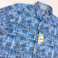  178 Robert Graham Classic Fit Short Sleeve Floral Graphic Button Down Shirt M