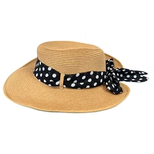 Riviera New York Women's Splitback Scarf Hat by Foster Grant Black Dot One Size 